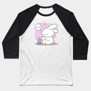 Zen Bunny: Finding Tranquility Through Adorable Meditation Baseball T-Shirt